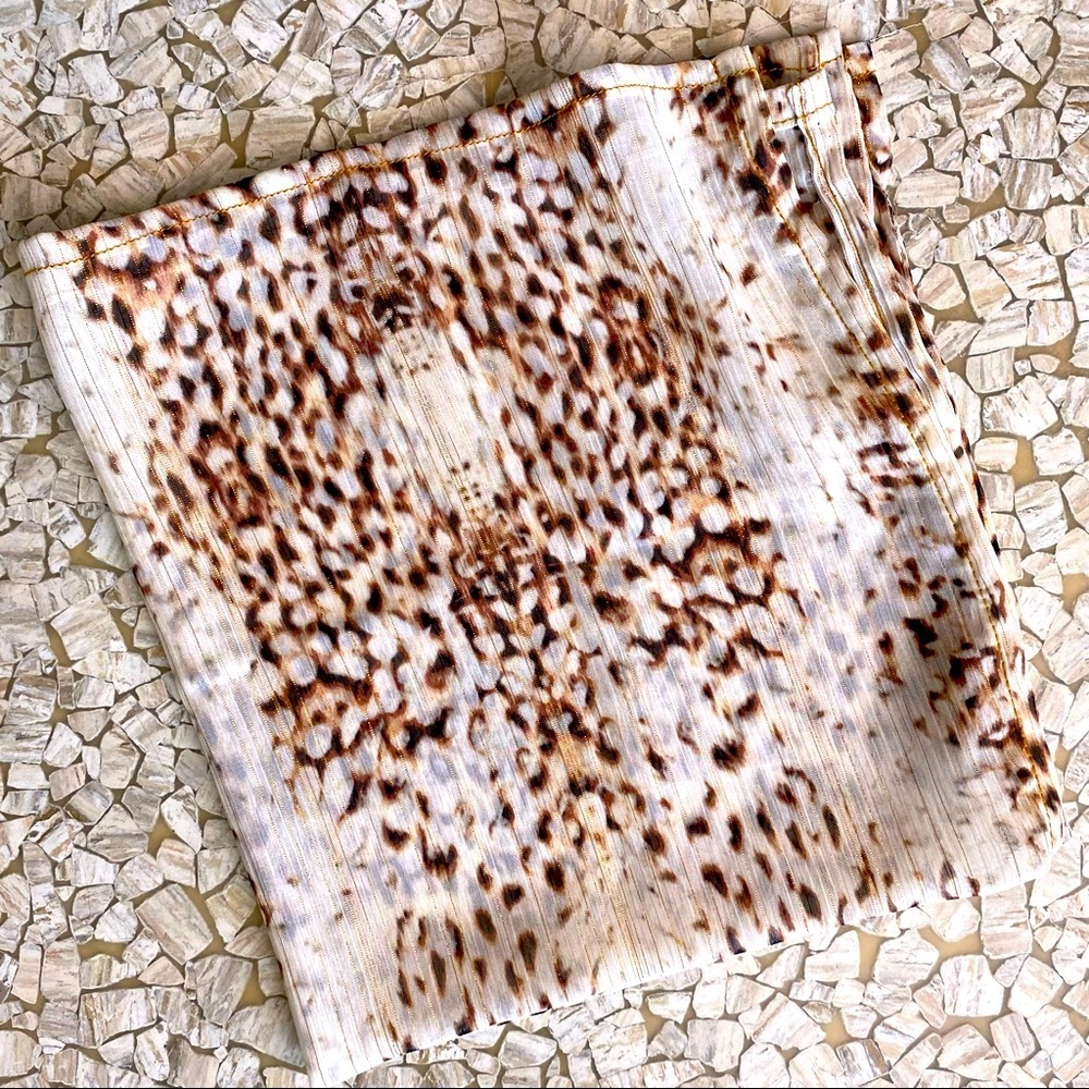 Beautiful semi sheer snakeskin print scarf with gold lurex threads
